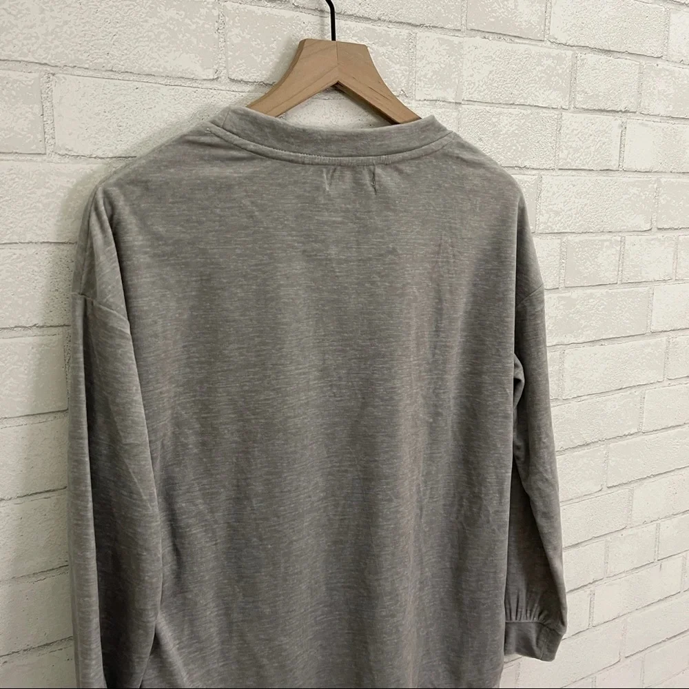 Rae Dunn “Be Kind.” Velour Long Sleeve Top - Picture 9 of 12